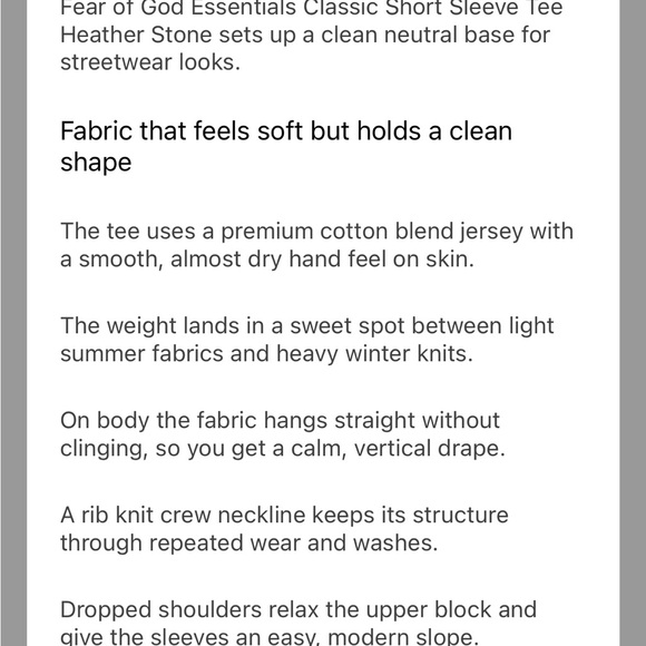 NWT - Fear of God Essentials Heather Stone Tee - Unisex S - Picture 3 of 5